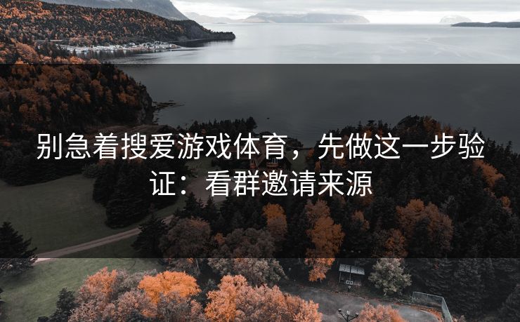 别急着搜爱游戏体育，先做这一步验证：看群邀请来源